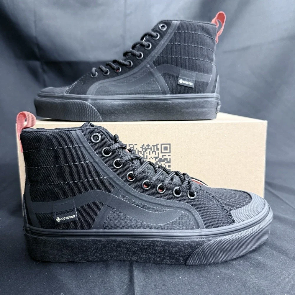 VANS Sk8-Hi GTX VR3 Raeburn Gore-Tex Triple Black High Top Sneaker Red M 6 W 7.5